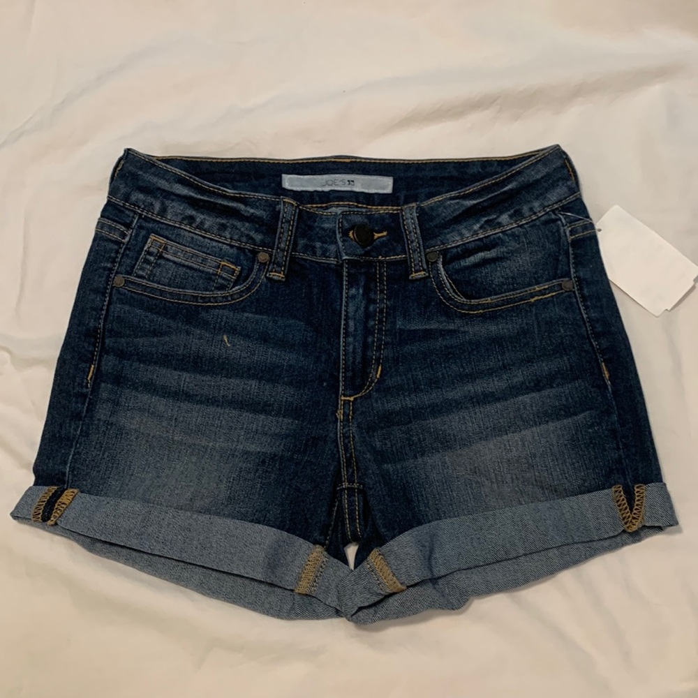 JOE’S girl dark blue denim shorts with tags in size 12.
